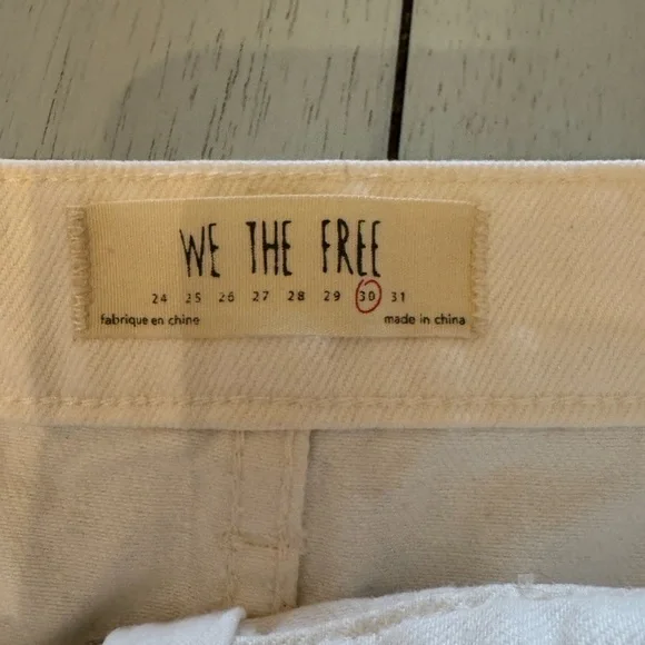 FREE PEOPLE | We the Free white denim jean skirt | Sz 30 Zip it up Mini - Picture 4 of 5